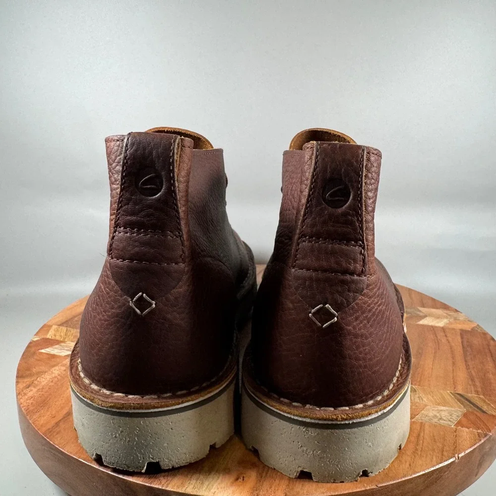 Clarks Collection Brown Pebbled Leather Chukka Boots‎ Mens 11.5 M